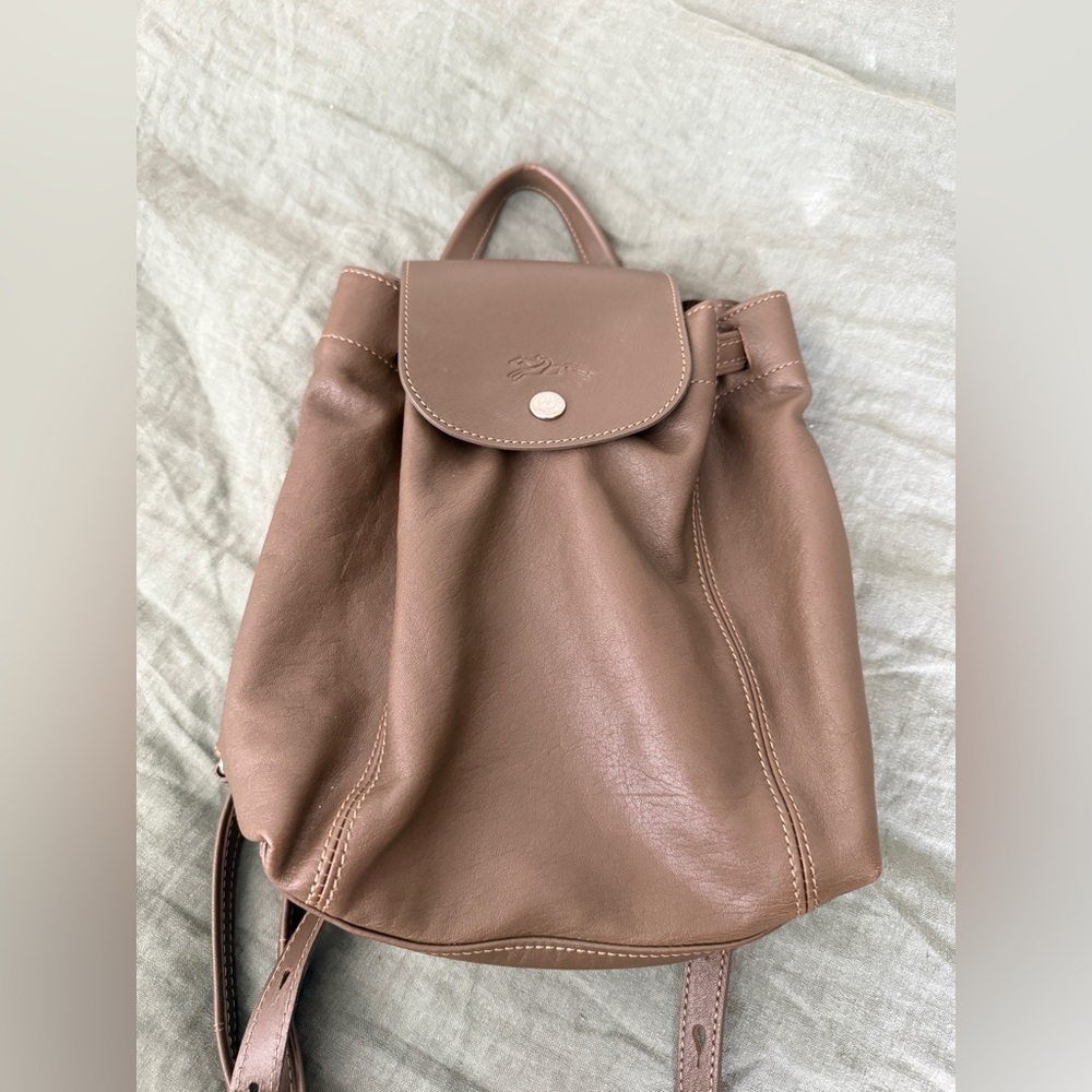 New Longchamp li pliage cuir xs backpack olive green - Picture 2 of 9